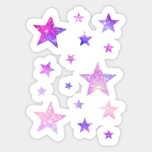 Pink Purple Ombre Galaxy Stars Sticker